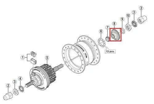 Shimano Konus VR DH-3N30 SSP / DH-3D32 SSP / DH-3D30 Nut / DH-3N20 Nut Links Y-2ZH98050 2 Shimano Konus VR DH-3N30 SSP / DH-3D32 SSP / DH-3D30 Nut / DH-3N20 Nut Links Y-2ZH98050 – Bild 2