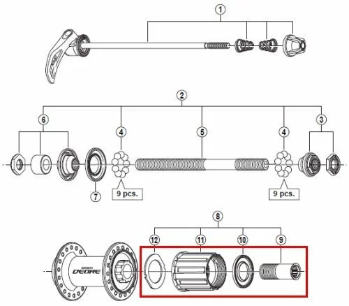 Shimano Zahnkranzkörper Deore 9-fach Ab 2010 Y-3SW98050 2 Shimano Zahnkranzkörper Deore 9-fach Ab 2010 Y-3SW98050 – Bild 2