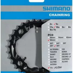 Shimano MT500 4-Arm 10-fach 30 Zähne AN-Type Stahl Schwarz Y-1VB98010
