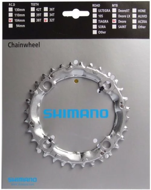 Shimano XT 1999-2003 / LX´99 4-Arm 9-fach 32Z N-Type IG Alu Y-1C893200 Ausverk. Ersatz: Y-1DS98010 1 Shimano XT 1999-2003 / LX´99 4-Arm 9-fach 32Z N-Type IG Alu Y-1C893200 Ausverk. Ersatz: Y-1DS98010