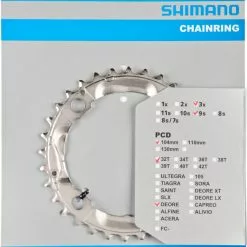 Shimano LX Ab 2005 4-Arm 9-fach 32 Zähne S-Type IG Alu Silber Y-1FU98020