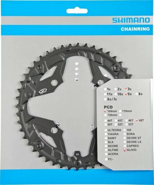Shimano Alivio Ab 2011 48 Zähne U-Type Für Schutzring Schwarz Y-1M298070 1 Shimano Alivio Ab 2011 48 Zähne U-Type Für Schutzring Schwarz Y-1M298070