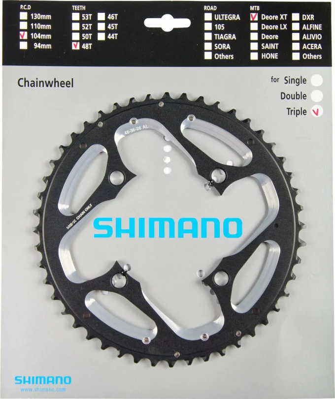 Shimano XT Ab 2012 4-Arm 10-fach 48 Zähne AL-Type Alu Schwarz Für Ketttenschutzring Y-1MP98060 *** 1 Shimano XT Ab 2012 4-Arm 10-fach 48 Zähne AL-Type Alu Schwarz Für Ketttenschutzring Y-1MP98060 ***