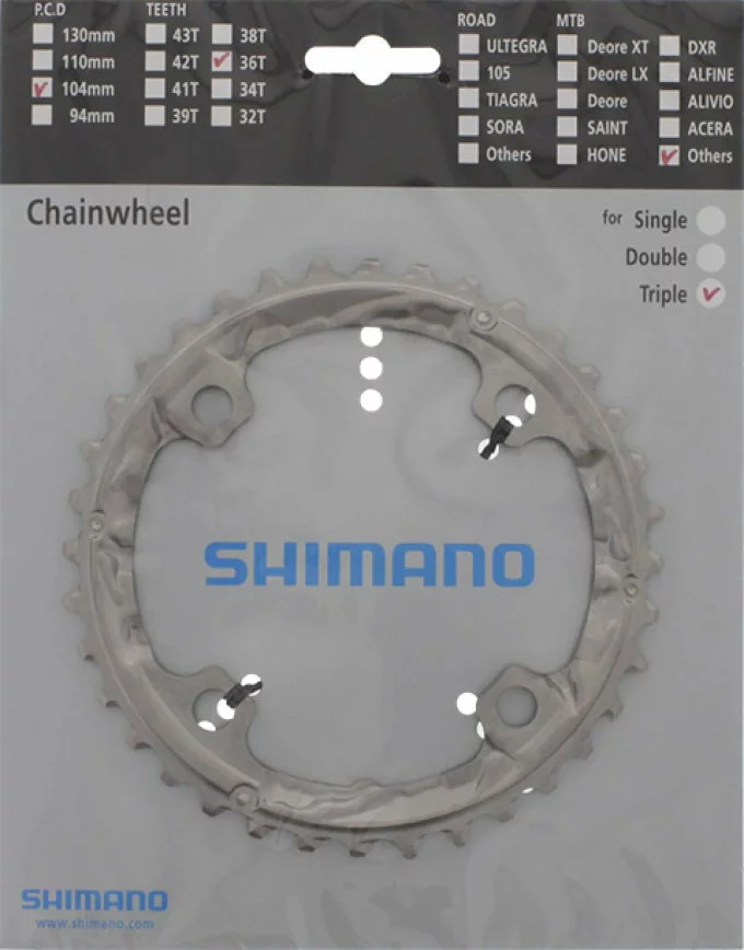 Shimano T-551 Ab 2011 4-Arm 10-fach 36 Zähne AL-Type Alu Si. Y-1MX98040 Ersatz: Y-1MP98020 1 Shimano T-551 Ab 2011 4-Arm 10-fach 36 Zähne AL-Type Alu Si. Y-1MX98040 Ersatz: Y-1MP98020