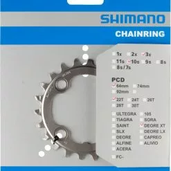 Shimano XT Ab 2014 4-Arm 10-fach 22 Zähne AN-Type Alu Silber Y-1NV22000